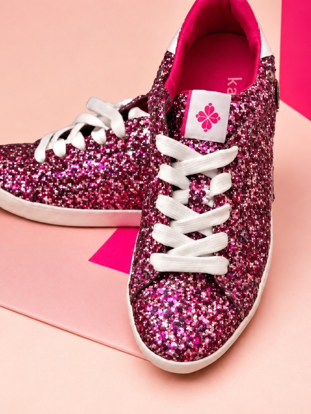 Kate Spade Ace Glitter Low Top Lace-Up Sneakers Pink Purple EUC NOT KEDS